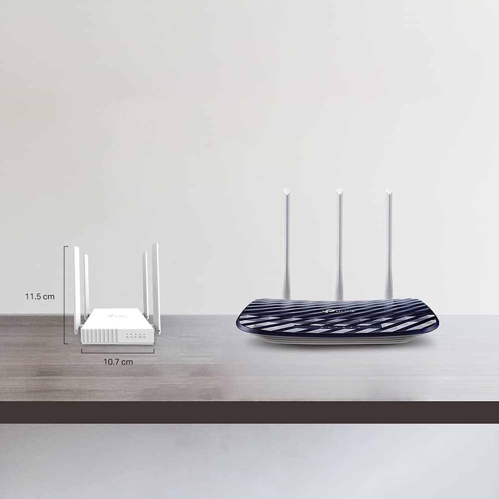 TP Link AC750 WiFi Router Archer C24 Dual Band Wireless Internet Router, 4 External Antennas Multi Mode 3 in 1 Parental Controls, White