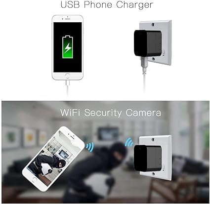 Security 1080P WiFi Camera with USB Charger with Night Vision Indoor Home Security Camera Wireless Baby Moniton Surveillance Security Cam Motion Detection with App