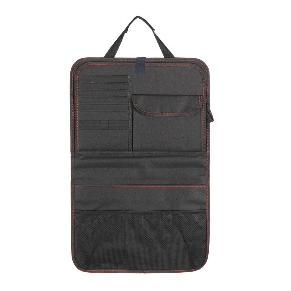 Car Seat Back Storage Bag Car Organizer Bag Foldable Dining Table Tray Travel Storage Bag Car Interior Accessories - souqmart