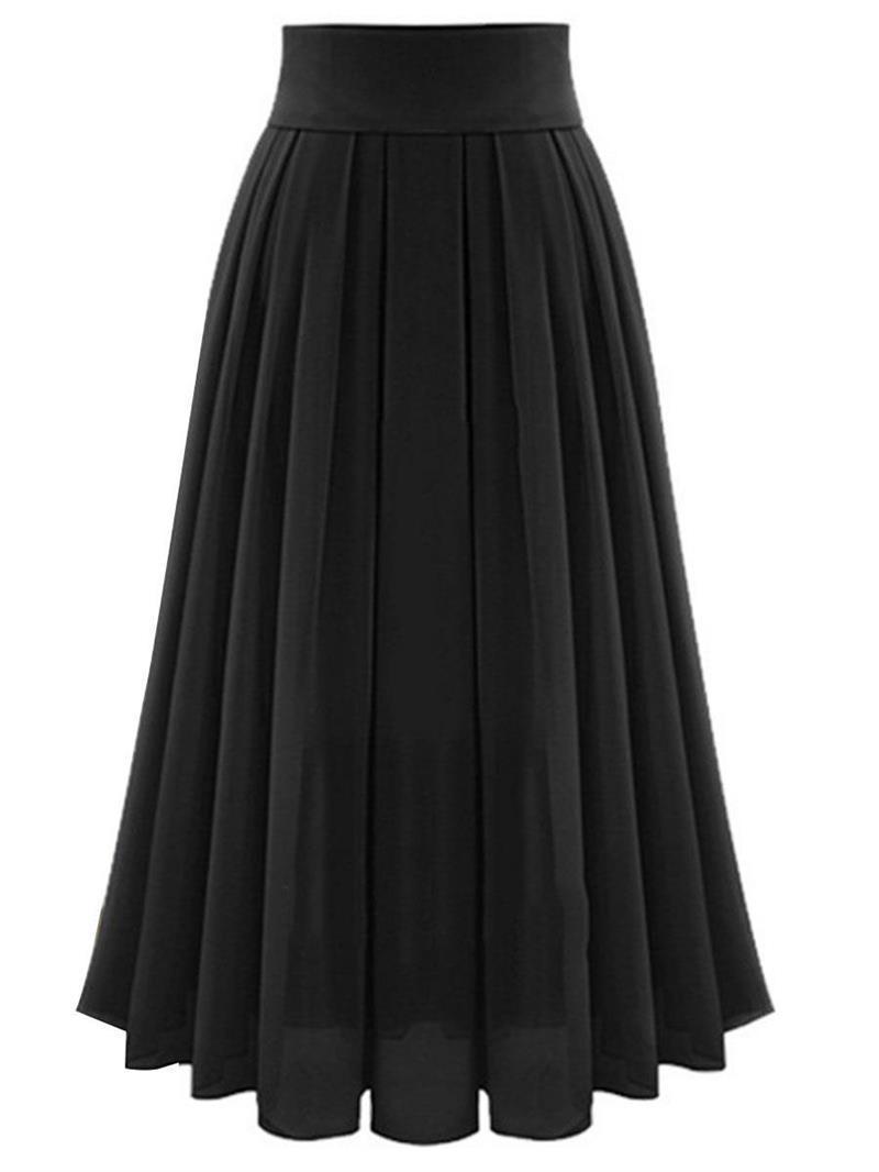 Solid Color High Waist Skirt For Women