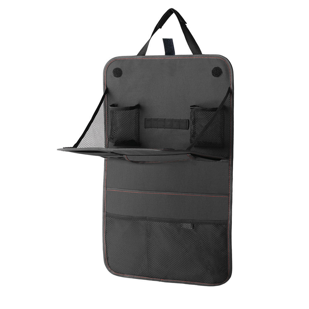Car Seat Back Storage Bag Car Organizer Bag Foldable Dining Table Tray Travel Storage Bag Car Interior Accessories - souqmart