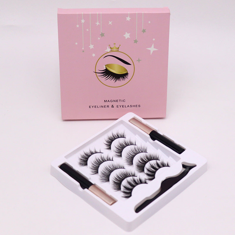 Magnetic Eyelashes Eyeliner Set Long Lasting False Mink Waterproof Eye Lashes Extension Reusable Beauty Makeup Tool - souqmart