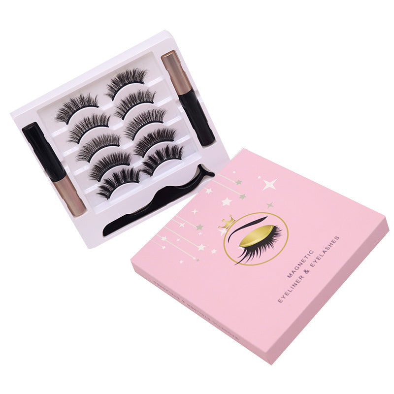 Magnetic Eyelashes Eyeliner Set Long Lasting False Mink Waterproof Eye Lashes Extension Reusable Beauty Makeup Tool - souqmart
