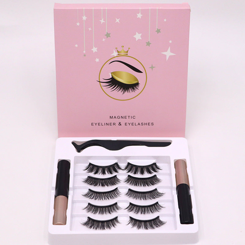 Magnetic Eyelashes Eyeliner Set Long Lasting False Mink Waterproof Eye Lashes Extension Reusable Beauty Makeup Tool - souqmart
