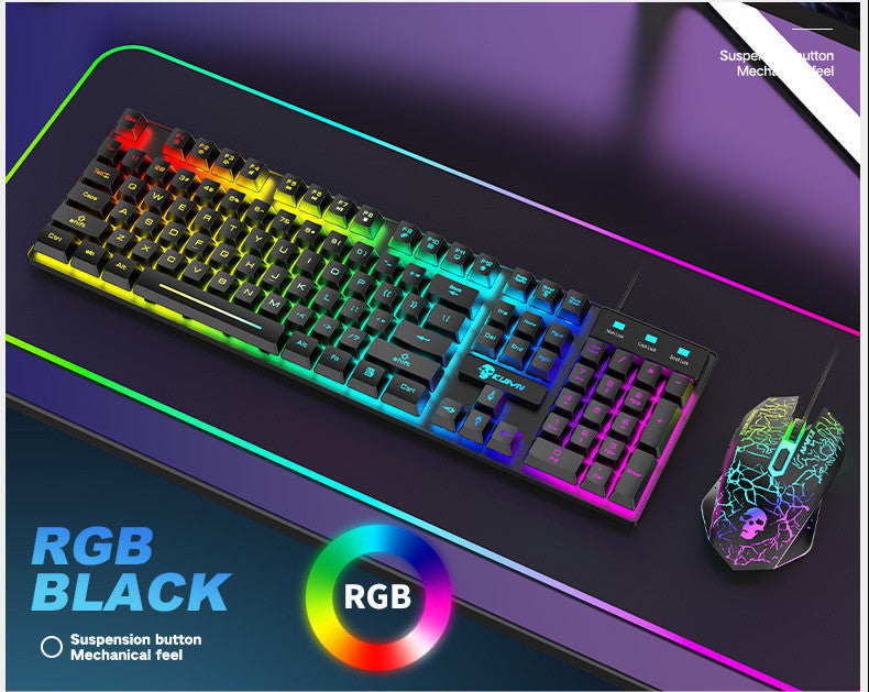 Kuiying T6RGB Luminous Keyboard And Mouse Set - souqmart