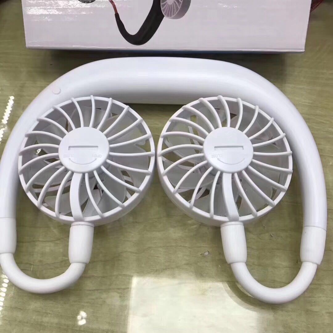 Charging portable lazy fan student desktop fan hanging neck fan - souqmart