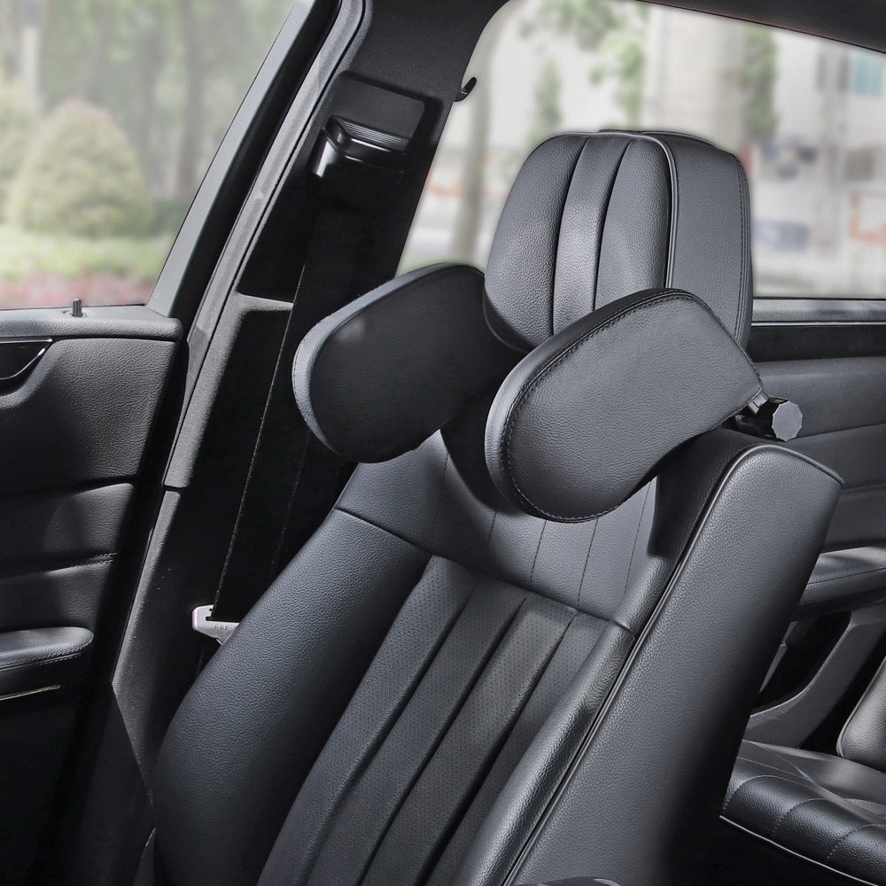 Car headrest pillow Sleep Adjustable Side Car Soft Travel Seat Headrest Auto Leather Support Neck Pillow Cushion car accessories - souqmart