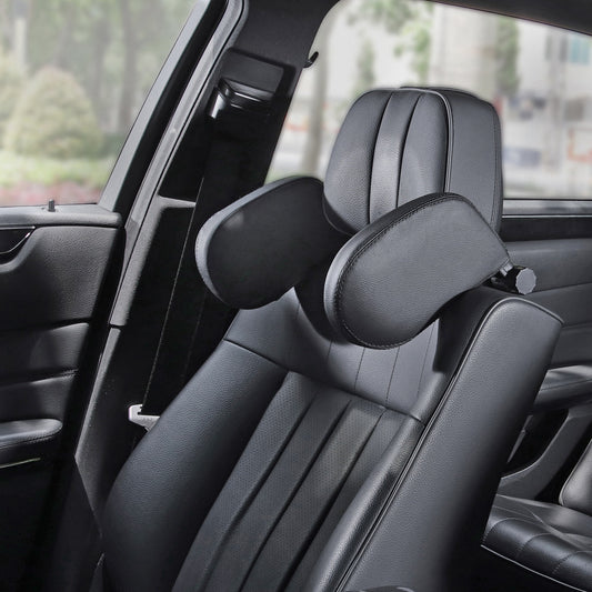 Car headrest pillow Sleep Adjustable Side Car Soft Travel Seat Headrest Auto Leather Support Neck Pillow Cushion car accessories - souqmart