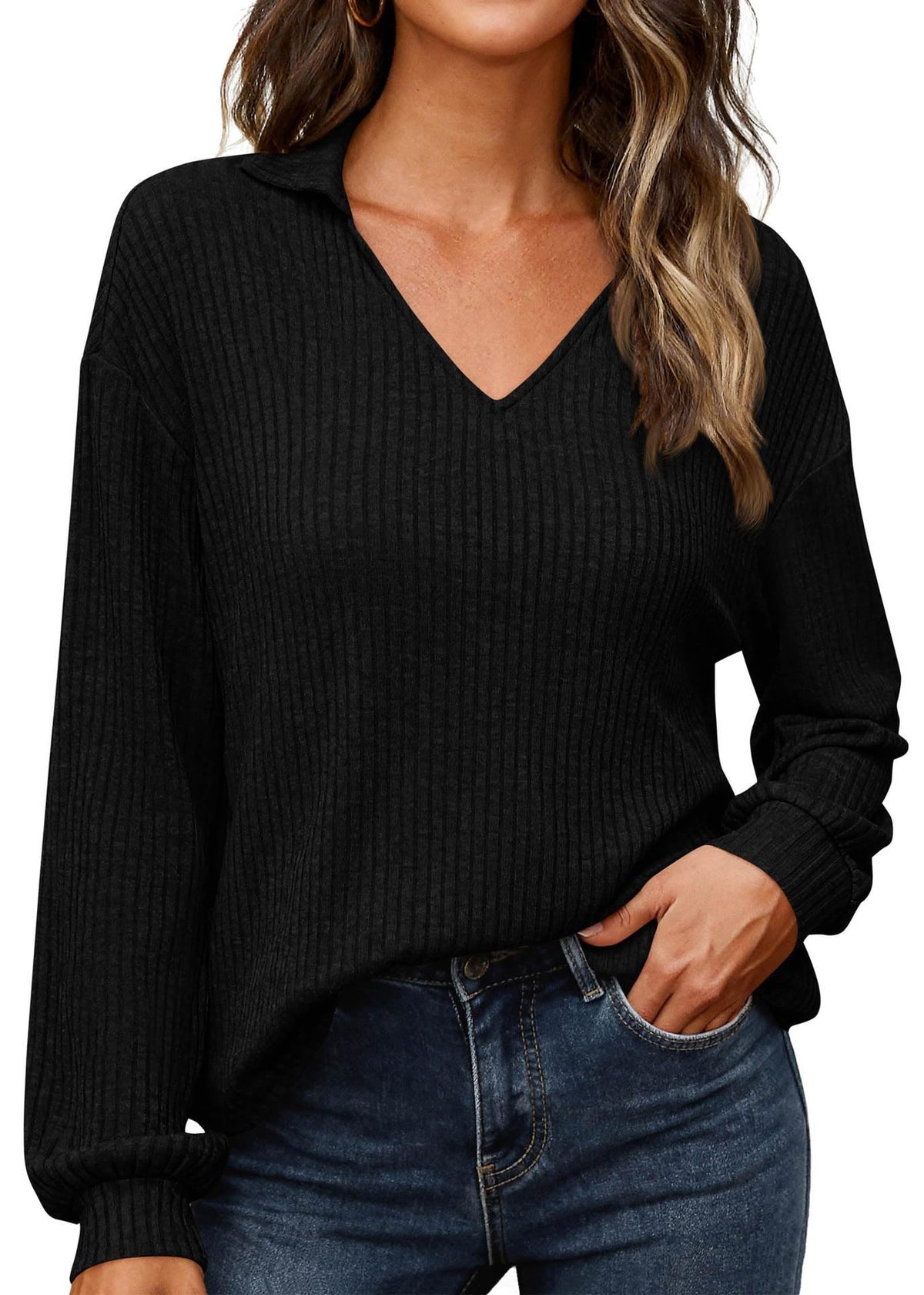 Sunken Stripe Thermal Sweater Bottoming Shirt