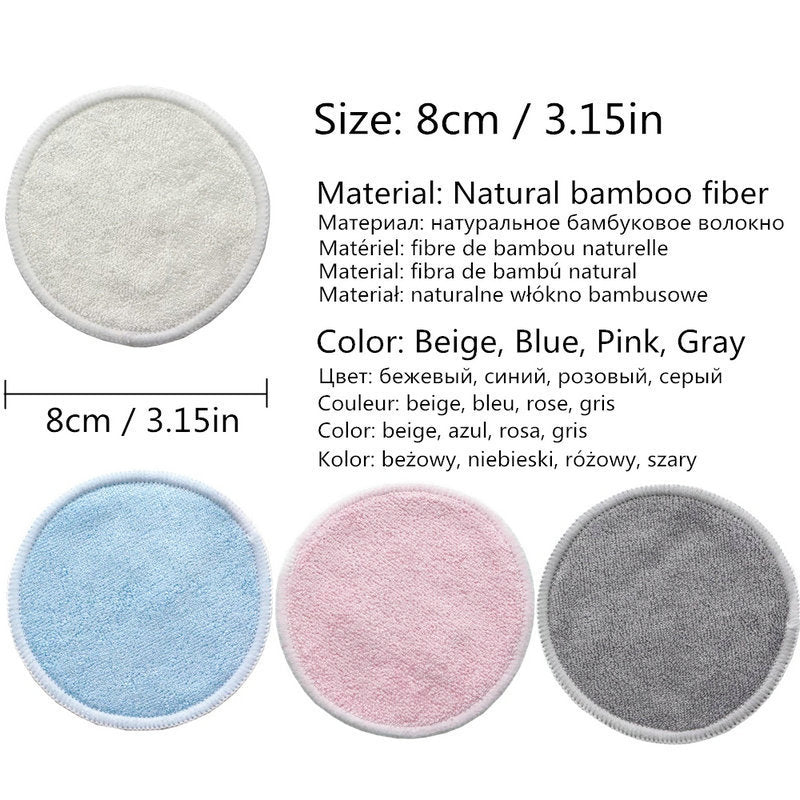 12PC Reusable Cotton Pads Makeup Remover Pads Washable Round - souqmart