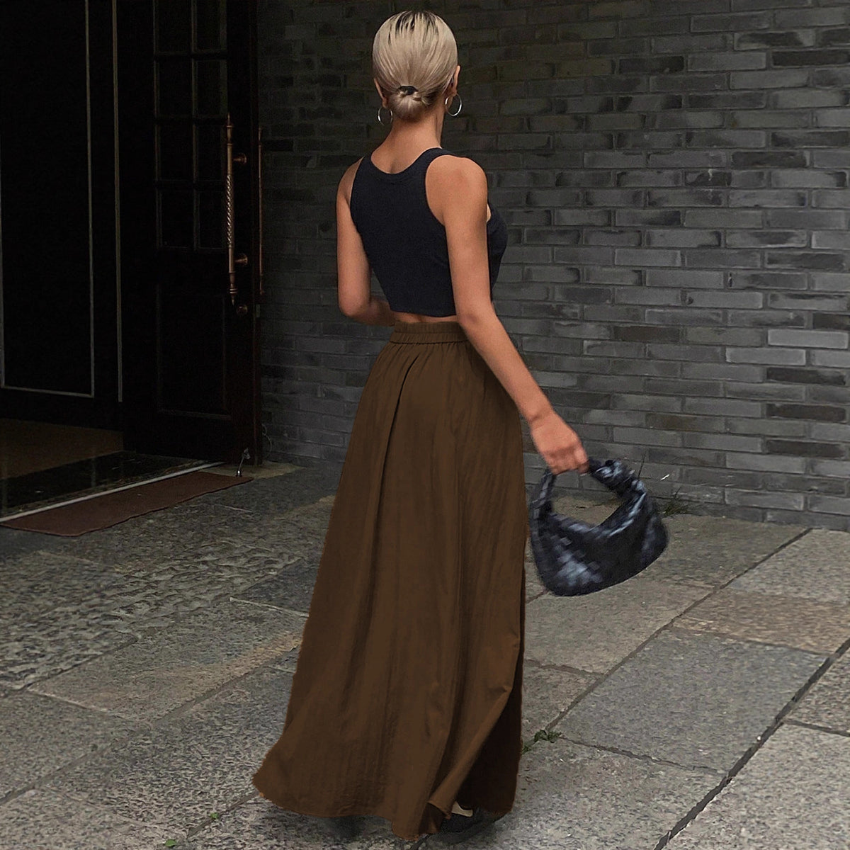 Women's Button-Decorated Casual Loose A-Line Skirt