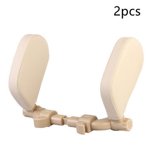 Car headrest pillow Sleep Adjustable Side Car Soft Travel Seat Headrest Auto Leather Support Neck Pillow Cushion car accessories - souqmart