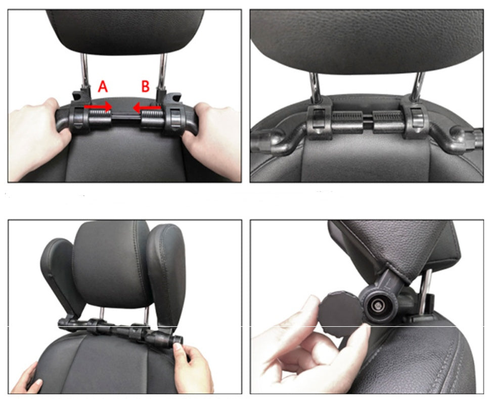 Car headrest pillow Sleep Adjustable Side Car Soft Travel Seat Headrest Auto Leather Support Neck Pillow Cushion car accessories - souqmart