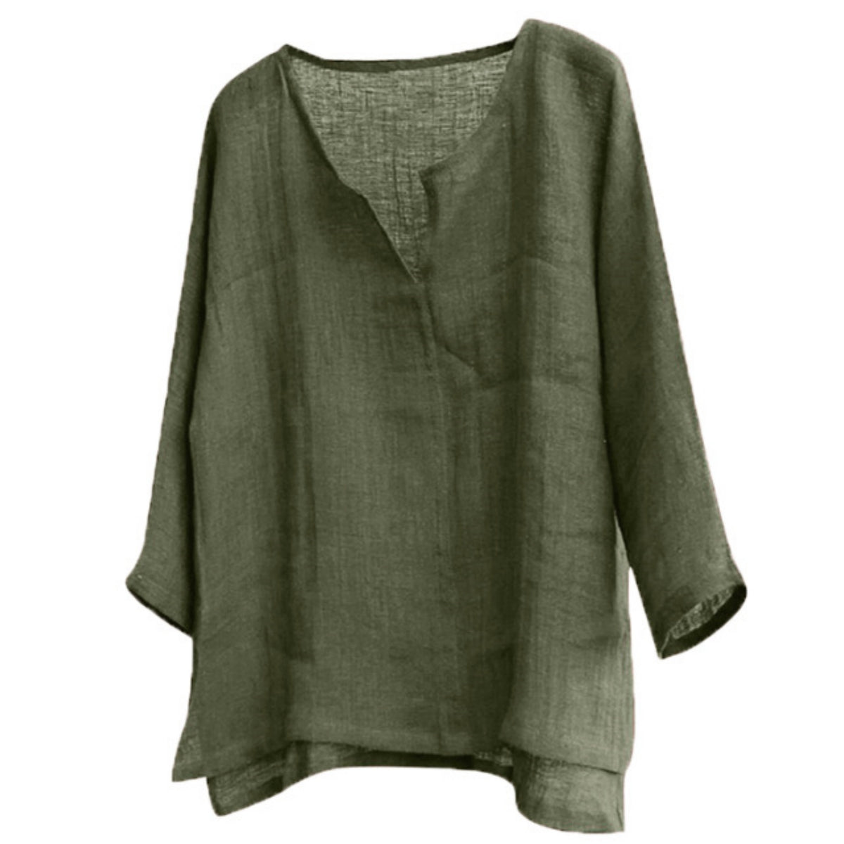 Chinese Style V-neck Men's Long-sleeved Shirt