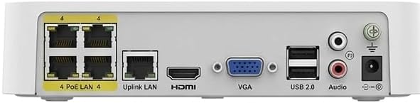 مسجل فيديو شبكي من يو ان في 4 قنوات 4K PoE NVR301-04LS3-P4 - الترا 265 H.265 مسجل فيديو ذكي للمراقبة الامنية مع مخرج HDMI 4K، غلاف ابيض