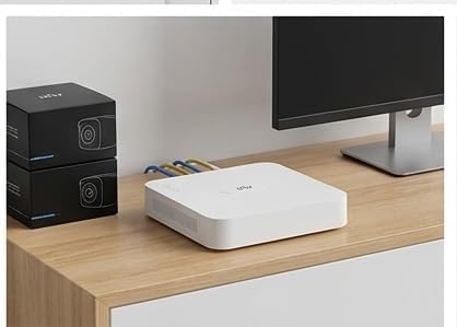 مسجل فيديو شبكي من يو ان في 4 قنوات 4K PoE NVR301-04LS3-P4 - الترا 265 H.265 مسجل فيديو ذكي للمراقبة الامنية مع مخرج HDMI 4K، غلاف ابيض