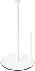 Premium Paper Towel Holder Countertop, for Kitchen, Bathroom, RV, Outdoor, Living Room,Dining Table or BBQ, Weighted Stainless Steel for Standard and Large Rolls-White(YaoJooHome)