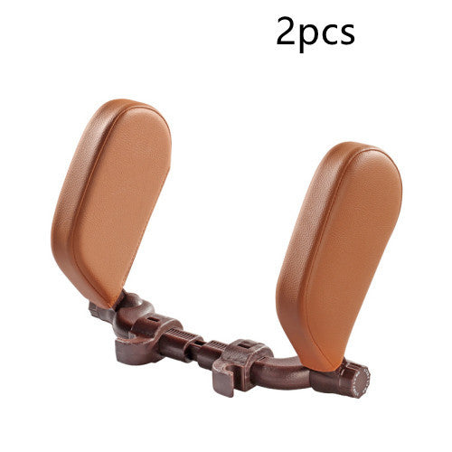 Car headrest pillow Sleep Adjustable Side Car Soft Travel Seat Headrest Auto Leather Support Neck Pillow Cushion car accessories - souqmart