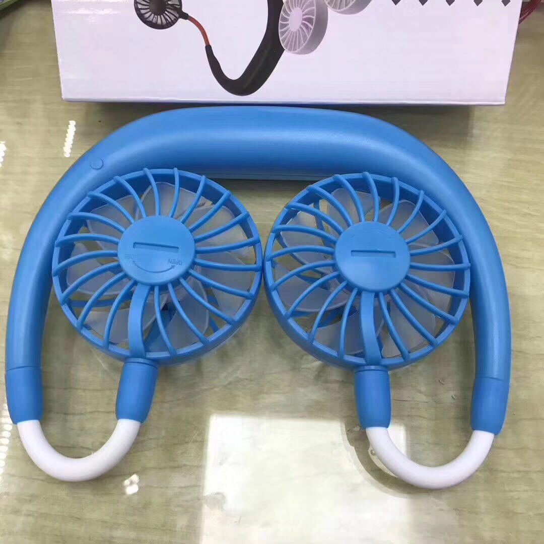 Charging portable lazy fan student desktop fan hanging neck fan - souqmart