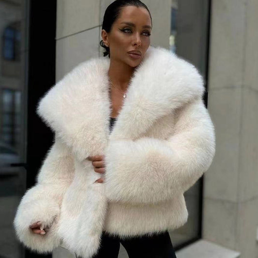 Women's Fluffy Casual Fox Fur Jacket Women's Clothing - souqmart