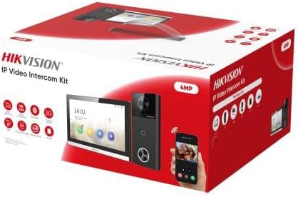 هايكفيجين مجموعة اتصال داخلي فيديو IP DS-KIS610-P بتقنية بي او اي وواي فاي 6 وبلوتوث ووحدة 4 ميجابكسل بنمط هاون وزاوية عرض 150 درجة وكشف تصنيف الصوت وتحكم مزدوج القفل