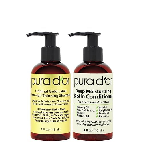 PURA D'OR Apple Cider Vinegar Shampoo & Conditioner Clarifying Set, 16oz x2