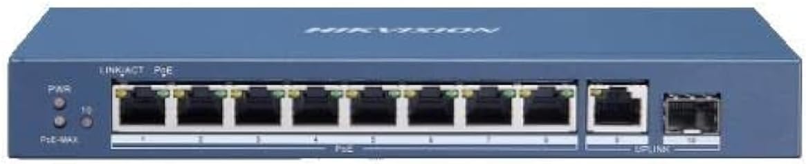 هايكفيجين - محول هايكفيجين 10 منافذ ~ 8 منافذ جيجابت PoE ~ 1 منفذ RJ45 جيجابت ~ 1 منفذ SFP محول شبكة الألياف البصرية - DS-3E0510P-E/M
