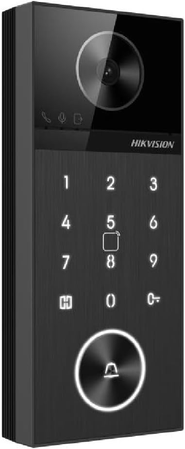هايكفيجين محطة باب فيلا DS-KV6124-WBE1 بدقة 4 ميجابكسل، كاميرا بزاوية عريضة 150 درجة، واي فاي 6، بي او اي، صوت ثنائي الاتجاه، قارئ بطاقات، اتصال دبوس وبلوتوث