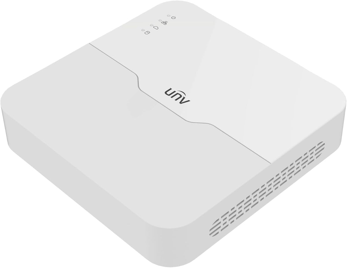 مسجل فيديو شبكي من يو ان في 4 قنوات 4K PoE NVR301-04LS3-P4 - الترا 265 H.265 مسجل فيديو ذكي للمراقبة الامنية مع مخرج HDMI 4K، غلاف ابيض