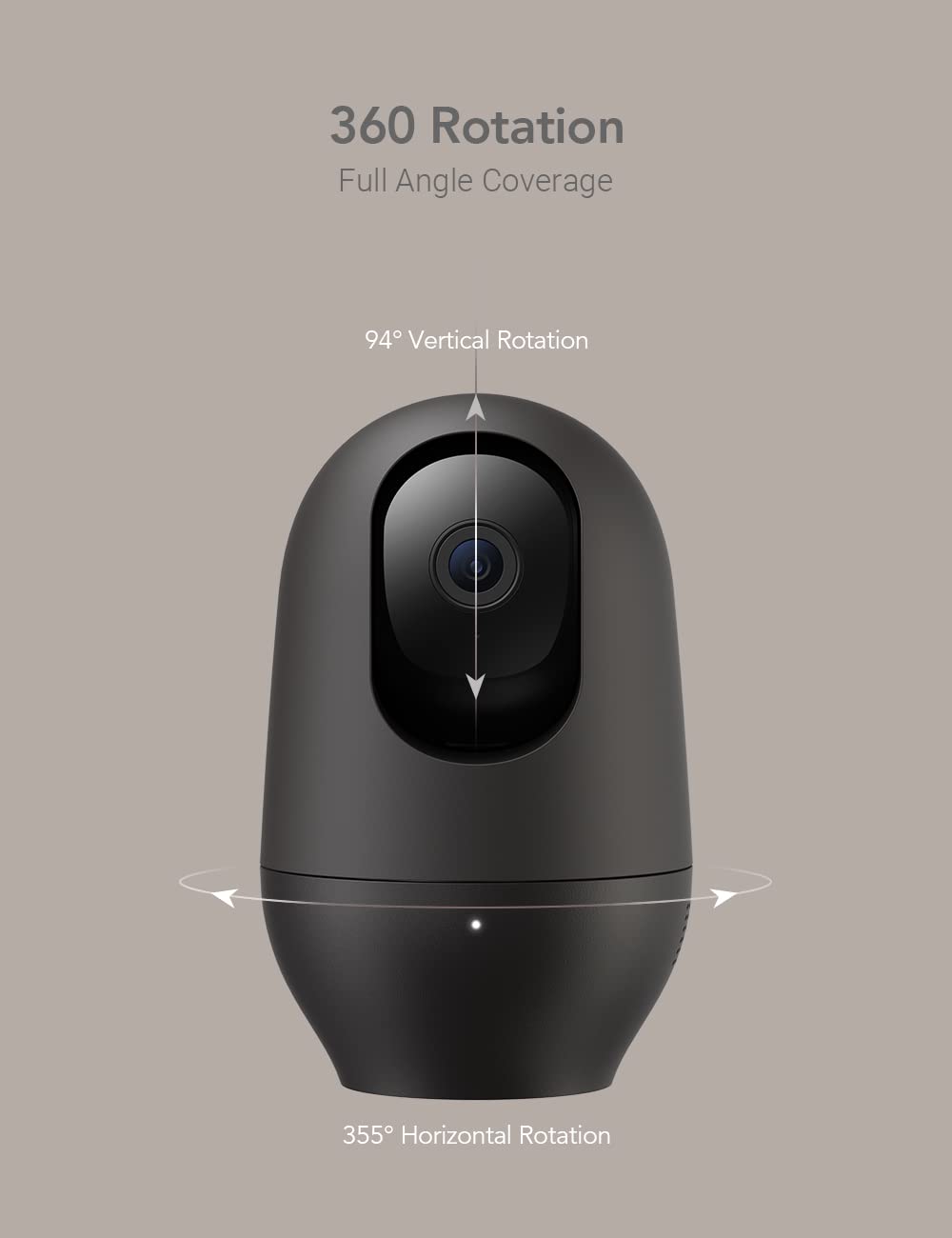 nooie Security Indoor Camera for Home, 2K 360° WiFi Baby&Pet Monitor Cam