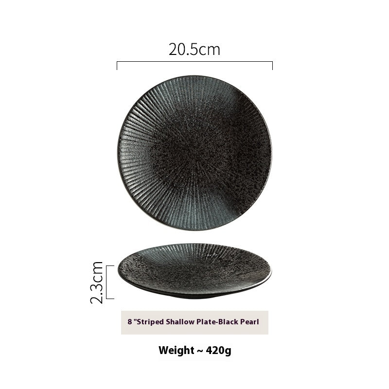 Western Cuisine Steak Stripe Ceramic Dim Sum Plate