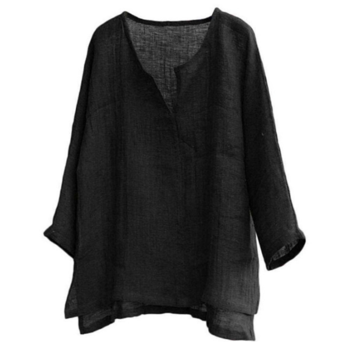 Chinese Style V-neck Men's Long-sleeved Shirt