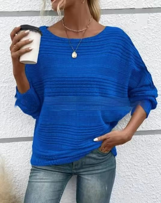 Women's Round Neck Splicing Pullover Top T-shirt