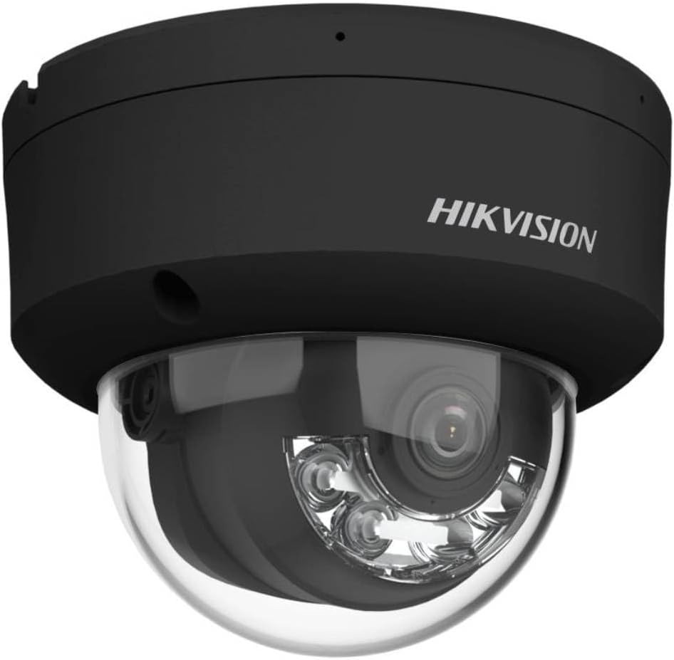 هايكفيجين DS-2CD2183G2-LIS2U كاميرا اكيوسينس سمارت هايبرد لايت قبة بدقة 8 ميجابكسل، عدسة 2.8 ملم، ميكروفون مزدوج مدمج، كشف الانسان والمركبات، H.265+، IP67، IK10، اسود