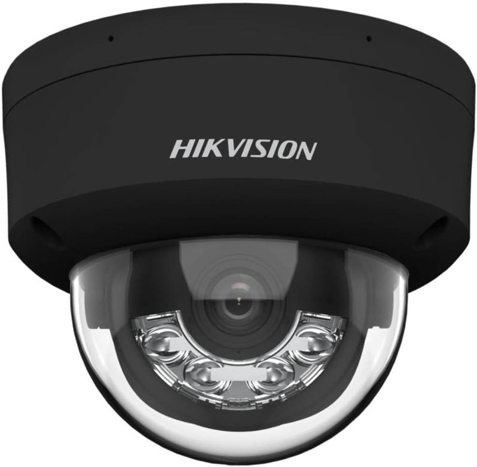 هايكفيجين DS-2CD2183G2-LIS2U كاميرا اكيوسينس سمارت هايبرد لايت قبة بدقة 8 ميجابكسل، عدسة 2.8 ملم، ميكروفون مزدوج مدمج، كشف الانسان والمركبات، H.265+، IP67، IK10، اسود