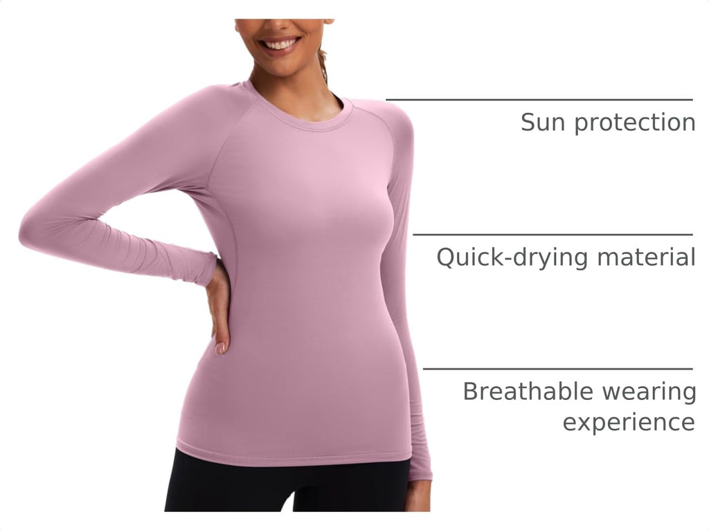 5 Pack Women's Compression Shirts Long Sleeve for Workout & Baselayer