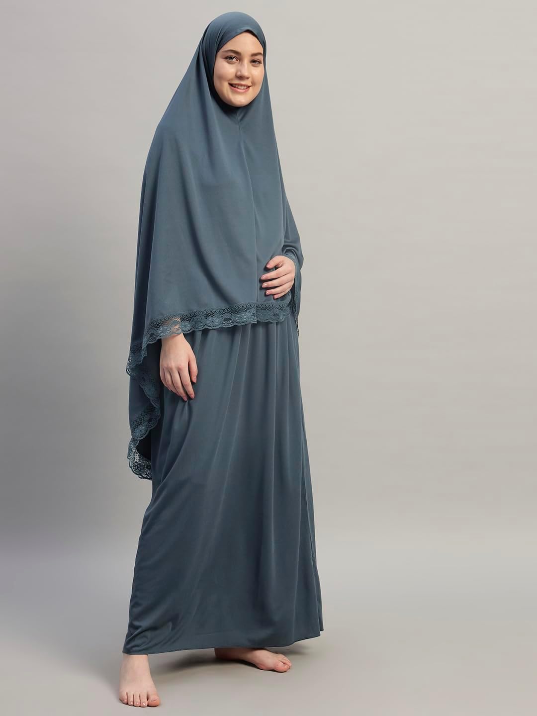 Women's Two-Piece Islamic Prayer Dress – Jilbab Abaya Set, Modest Prayer Outfit for Muslim Women, Umrah & Ramadan Essentials