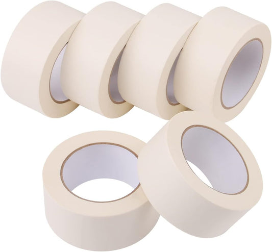 Valuxe Premium Masking Tape, 2 Inch X 20 Yards General Purpose Paper Tape For Painting, Labeling, Marking, Gardening, Packaging, Artworks, Schools, Office, Garage, Factory, Industrial Uses (6)