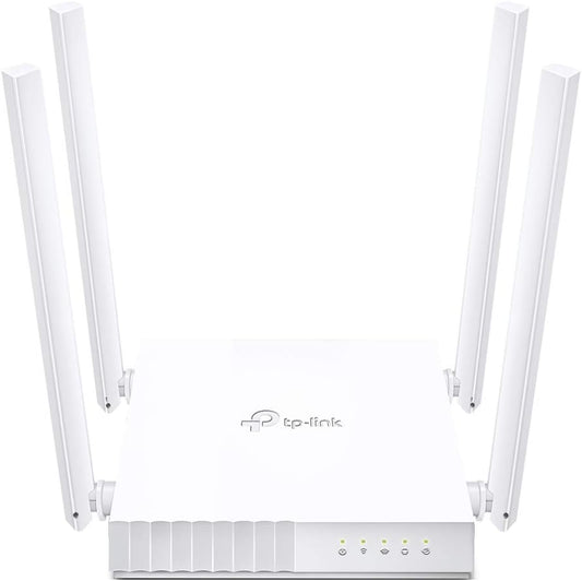 TP Link AC750 WiFi Router Archer C24 Dual Band Wireless Internet Router, 4 External Antennas Multi Mode 3 in 1 Parental Controls, White