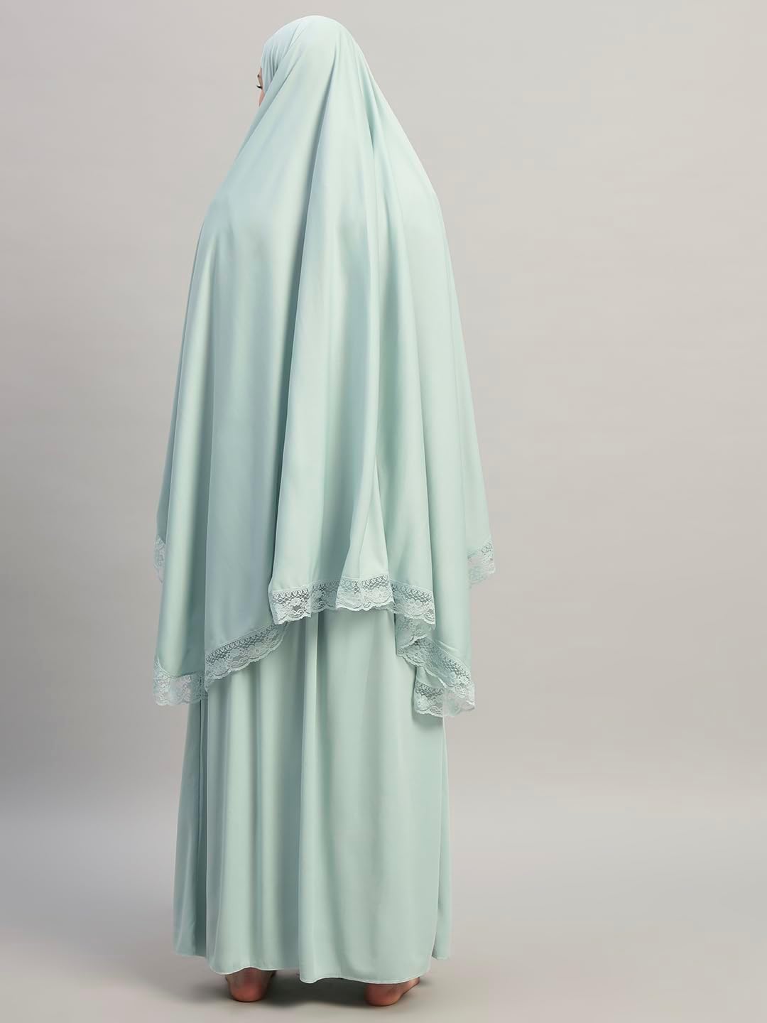 Women's Two-Piece Islamic Prayer Dress – Jilbab Abaya Set, Modest Prayer Outfit for Muslim Women, Umrah & Ramadan Essentials