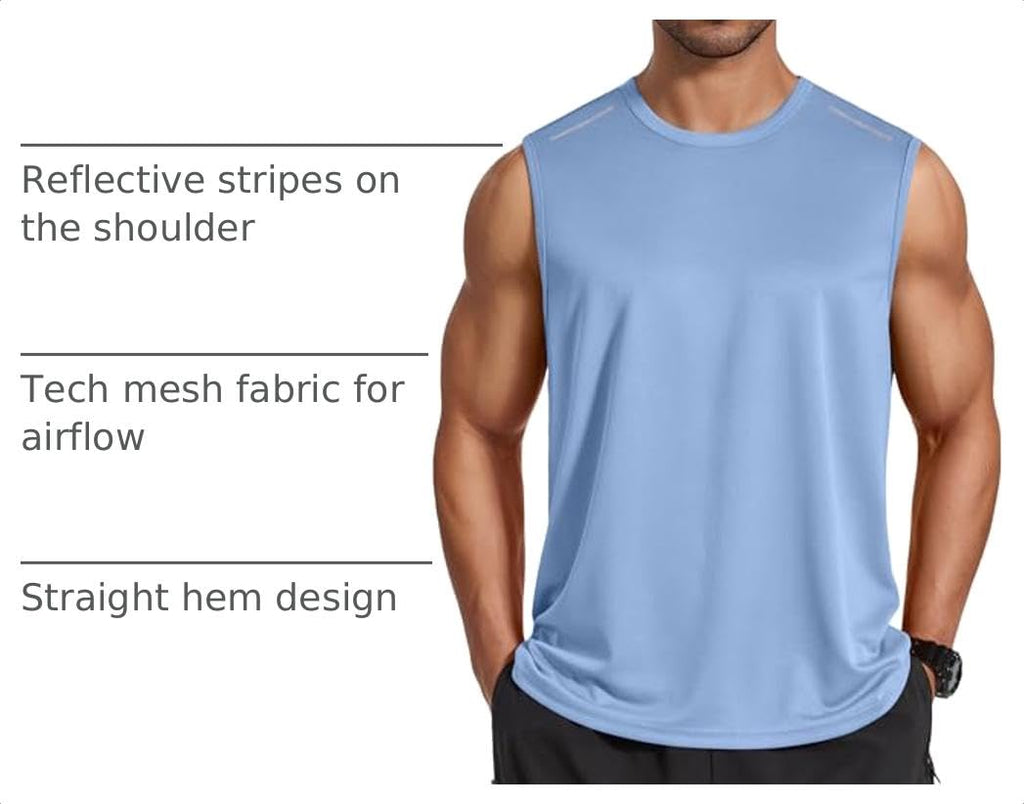 COOFANDY Men's Sleeveless Shirt Quick Dry Workout Tank Top Gym Muscle T Shirts Sport Athletic Tanks Moisture Wicking