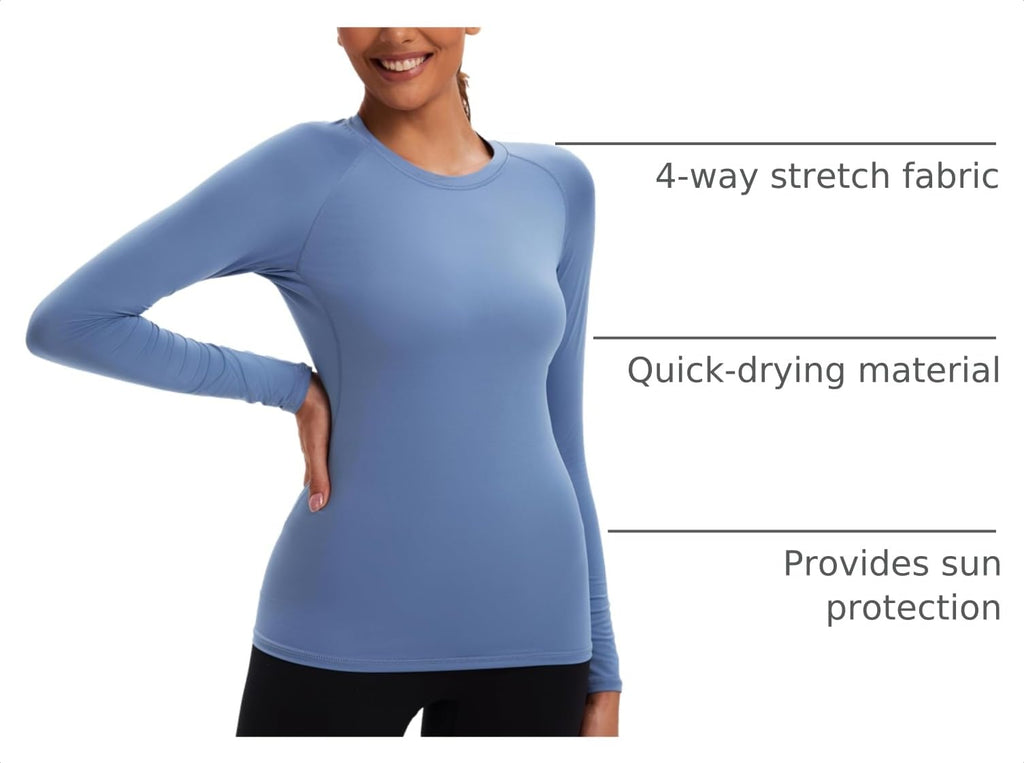 5 Pack Women's Compression Shirts Long Sleeve for Workout & Baselayer