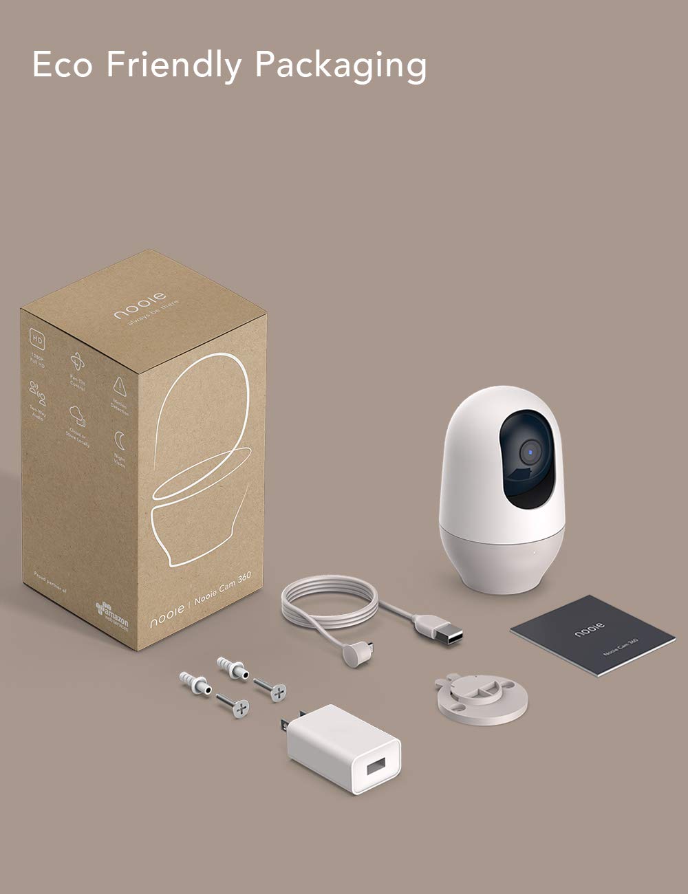 nooie Security Indoor Camera for Home, 2K 360° WiFi Baby&Pet Monitor Cam
