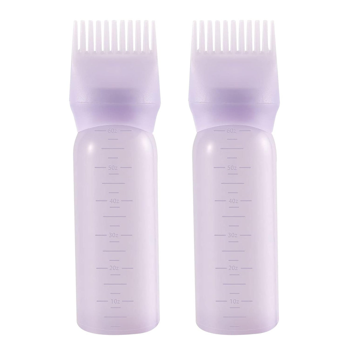 Pimoys 2Pcs 6Oz Root Comb Hair Dye Oil Applicator Bottles For Scalp, Purple