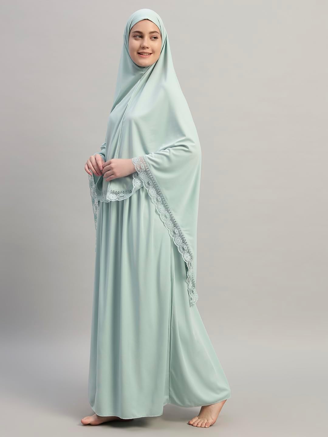 Women's Two-Piece Islamic Prayer Dress – Jilbab Abaya Set, Modest Prayer Outfit for Muslim Women, Umrah & Ramadan Essentials