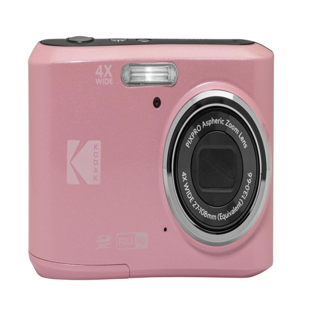 KODAK PIXPRO FZ45 16MP Compact Digital Camera, 4X Optical Zoom, AA, Red