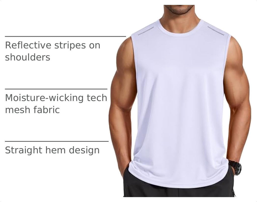 COOFANDY Men's Sleeveless Shirt Quick Dry Workout Tank Top Gym Muscle T Shirts Sport Athletic Tanks Moisture Wicking