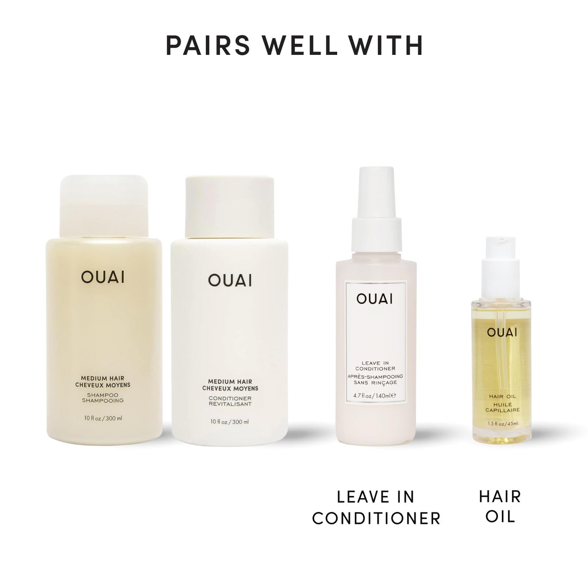 OUAI Fine Shampoo and Conditioner Set (10 Fl Oz)