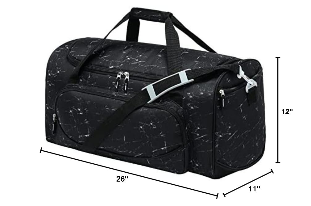 Gym Bag for Men & Women - 50L Large Duffle Bag for Travel, Black
