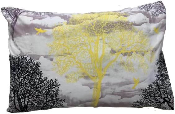 Sleep Well 90 GSM Bedsheet with Pillow Case (Blue & Pink Diamond Design, Single)